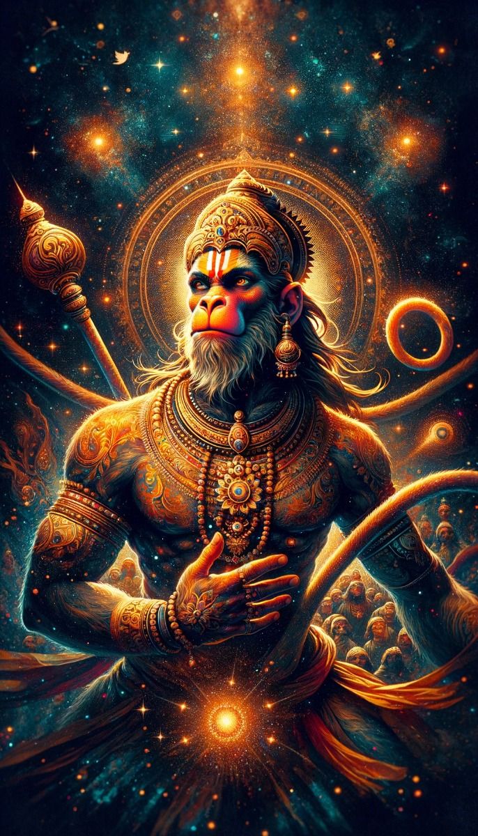 Hanuman in cosmic divine portrait
