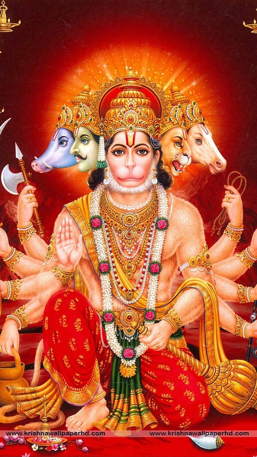 Five-faced Hanuman radiates divine strength