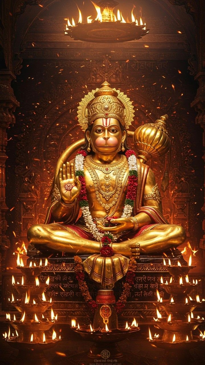 Hanuman seated in lotus position