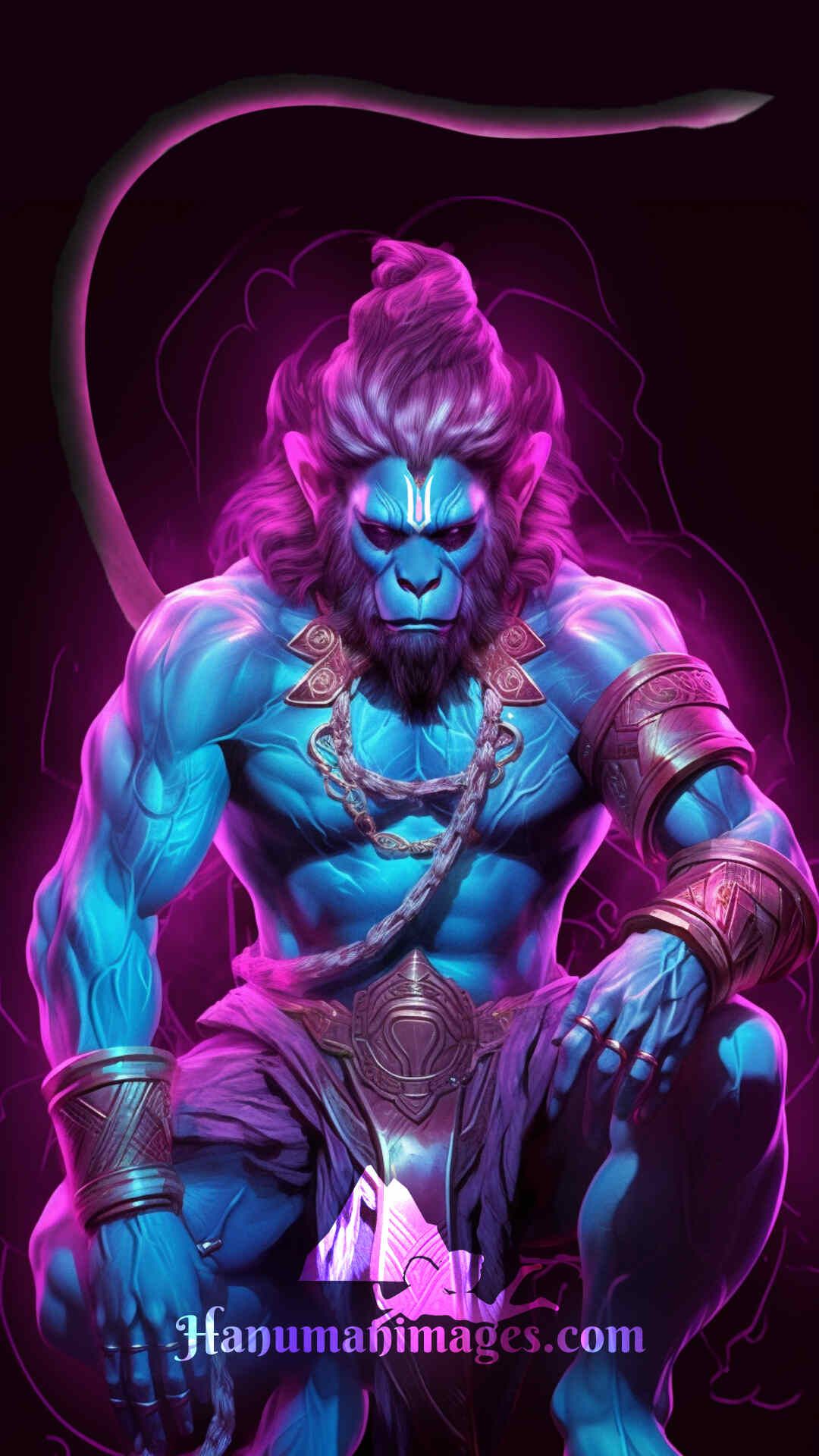 Powerful Hanuman portrait divine wallpaper