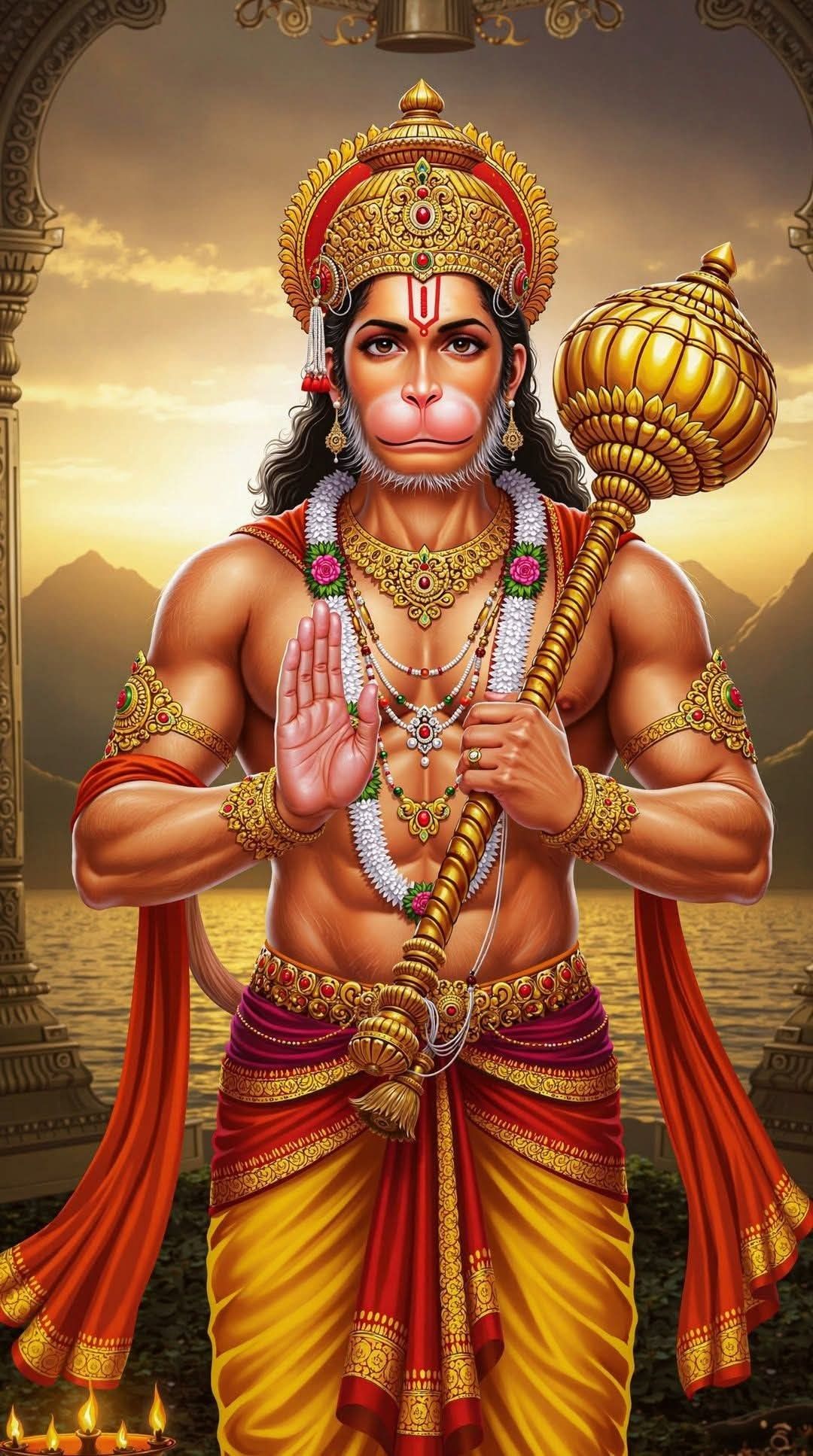 Hanuman in a prayerful pose