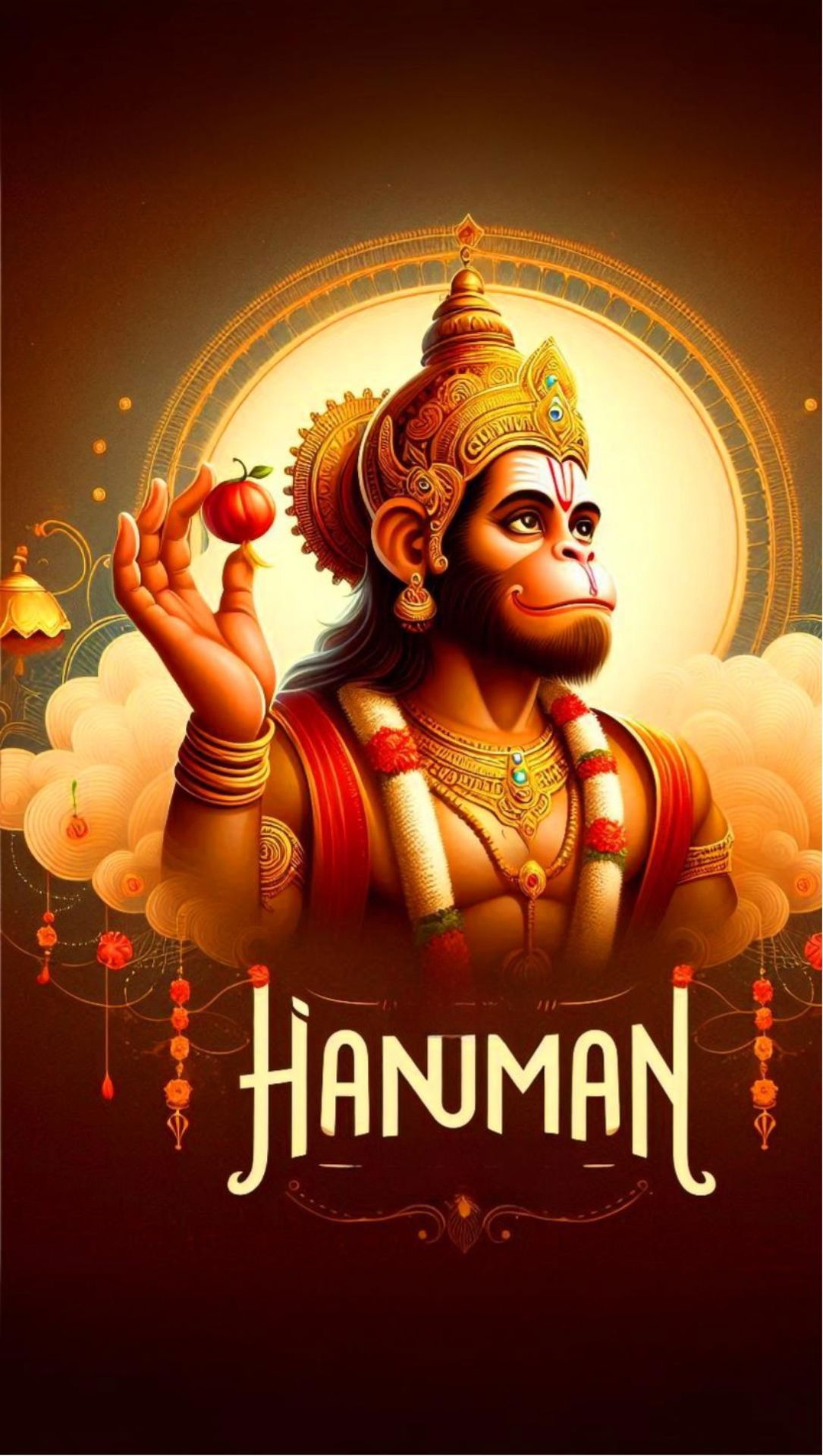 Hanuman holding Sanjeevani booti, divine image