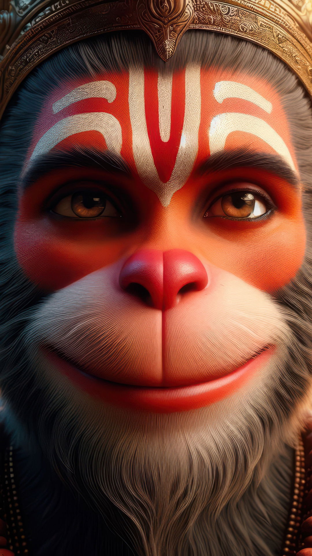 Hanuman\'s expressive and devoted gaze.