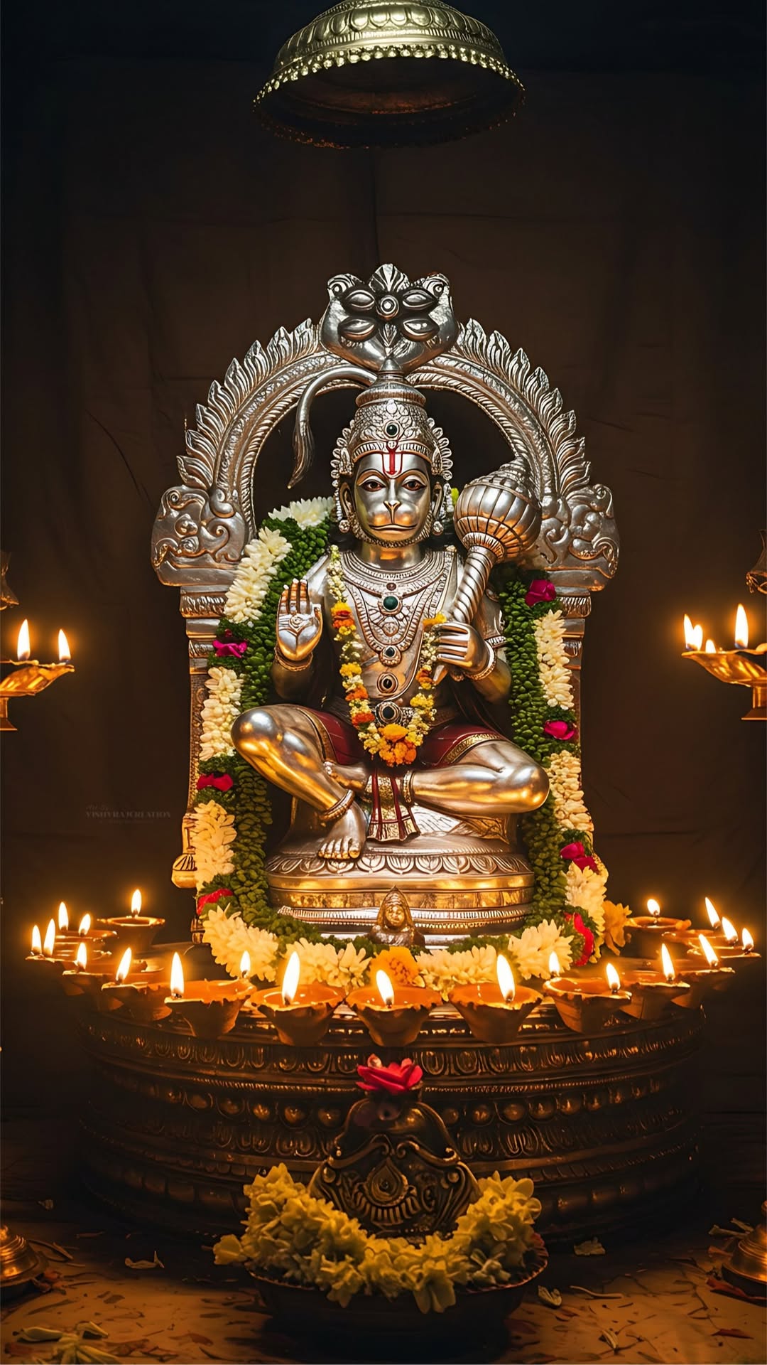 Golden Hanuman statue in temple