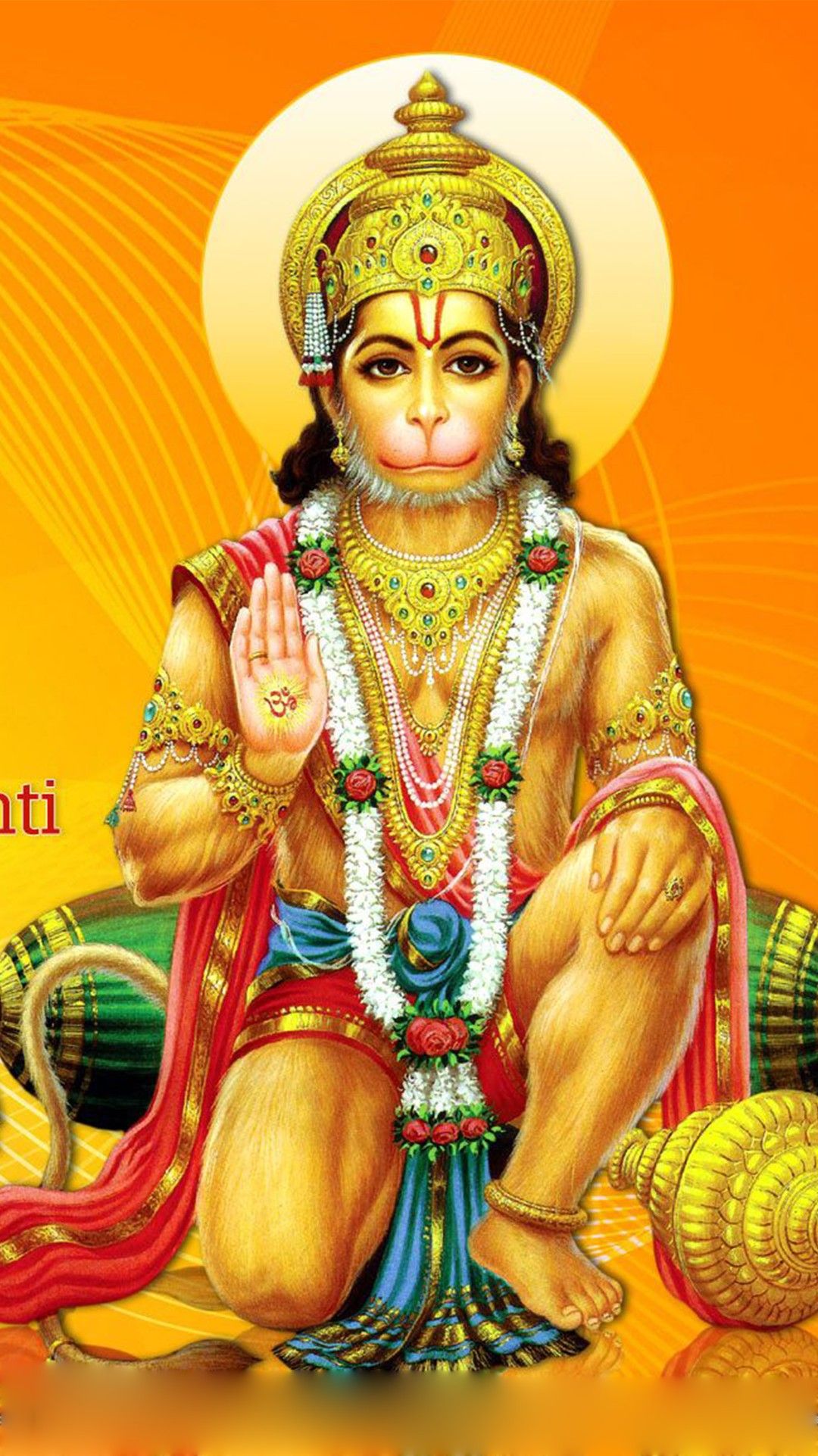 Hanuman seated in blessing pose