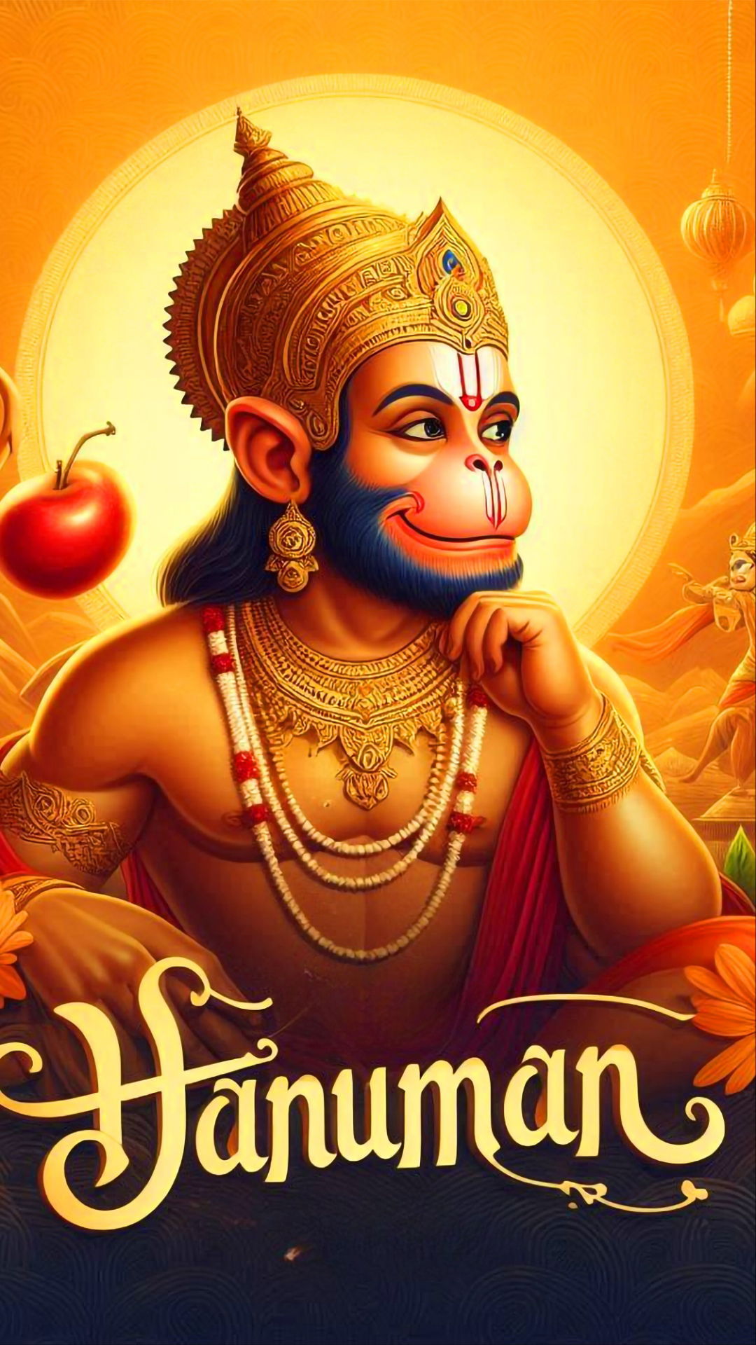 Hanuman portrait, divine and powerful.