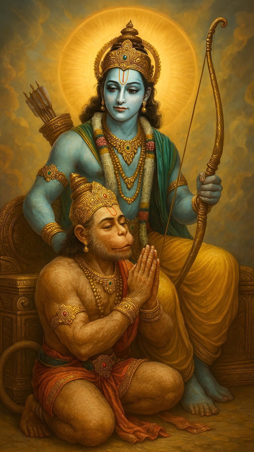 Hanuman offers prayer to Lord Ram