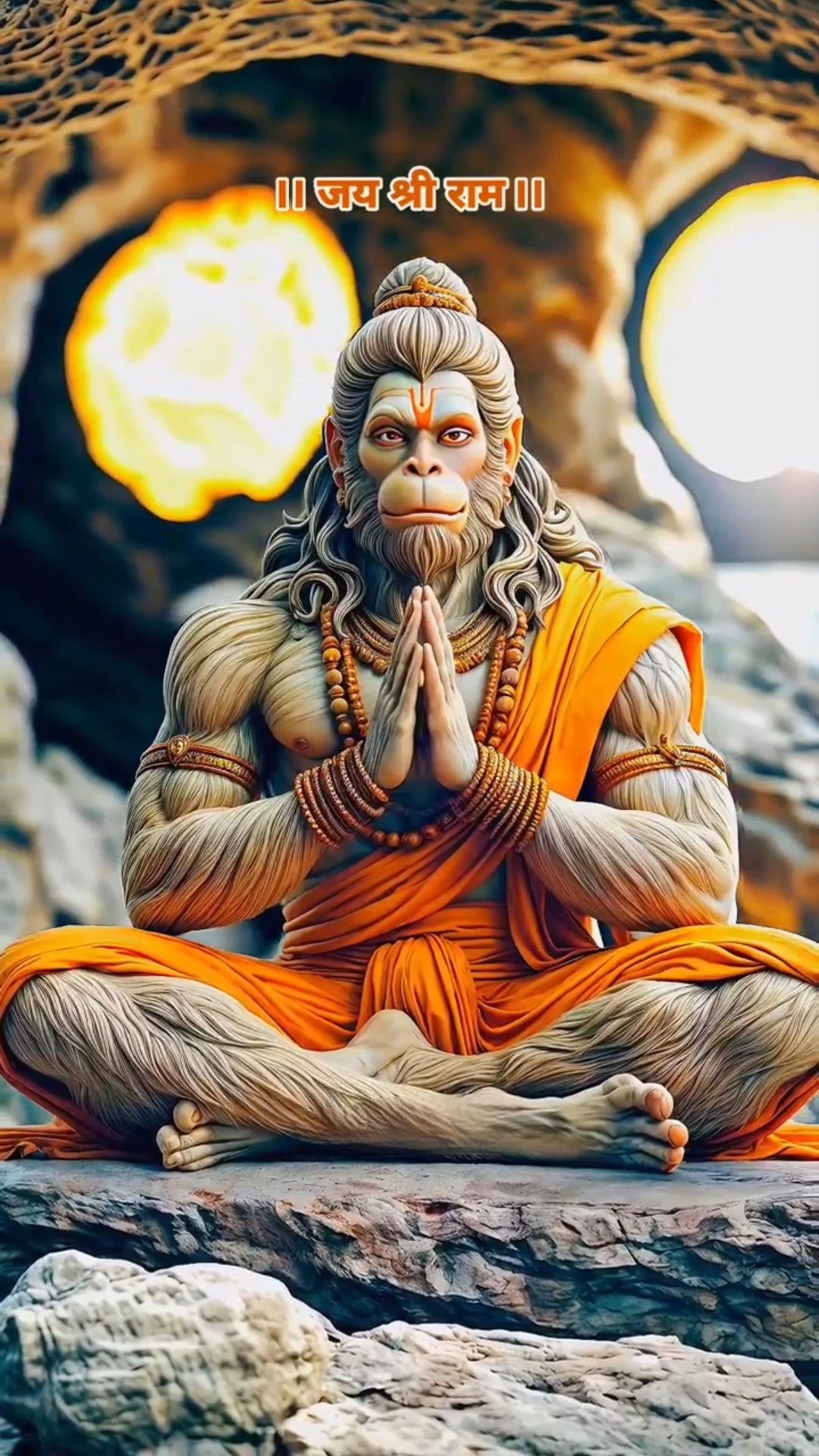 Hanuman in prayerful pose, divine wallpaper