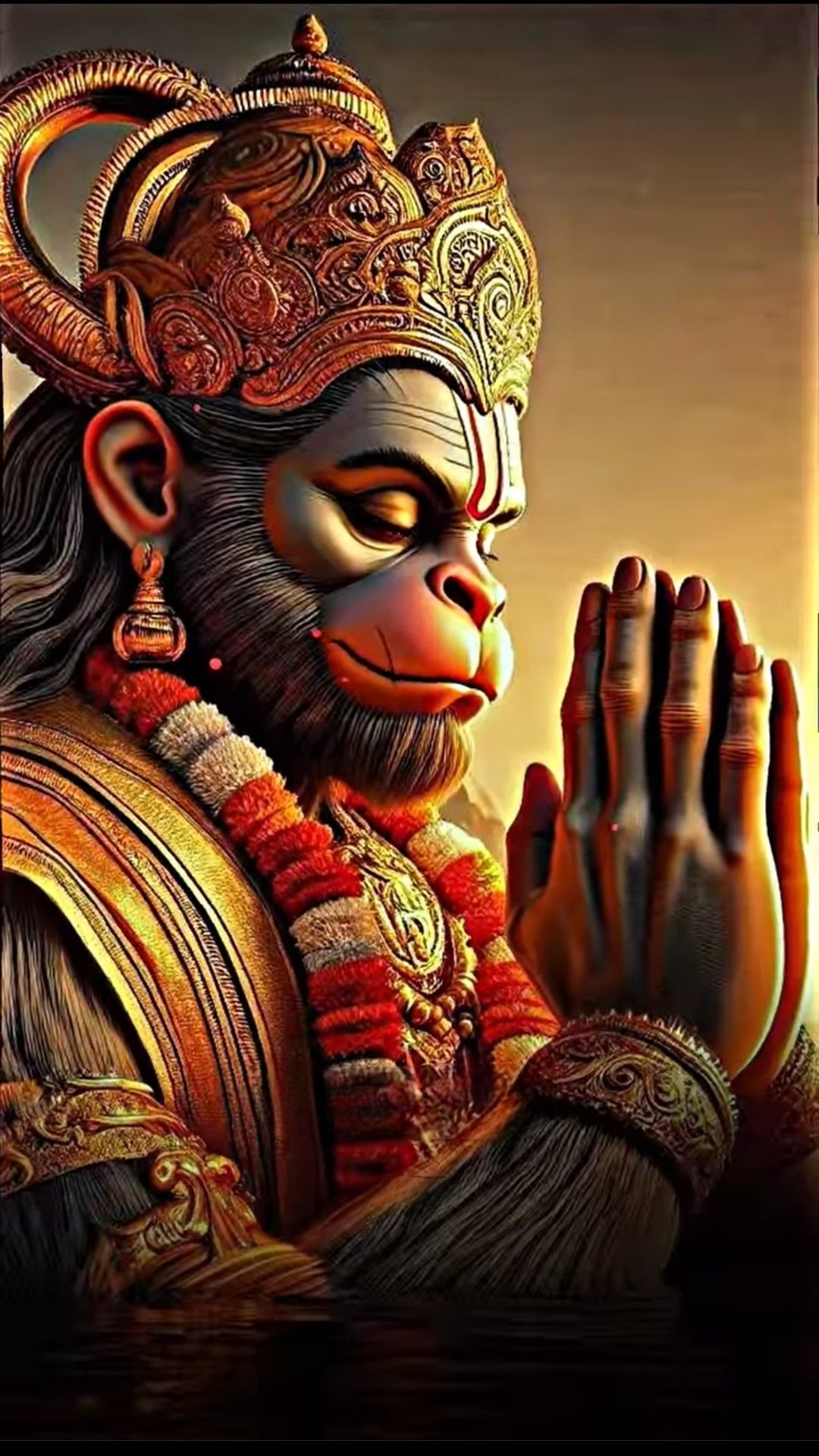 Hanuman offering prayer with folded hands