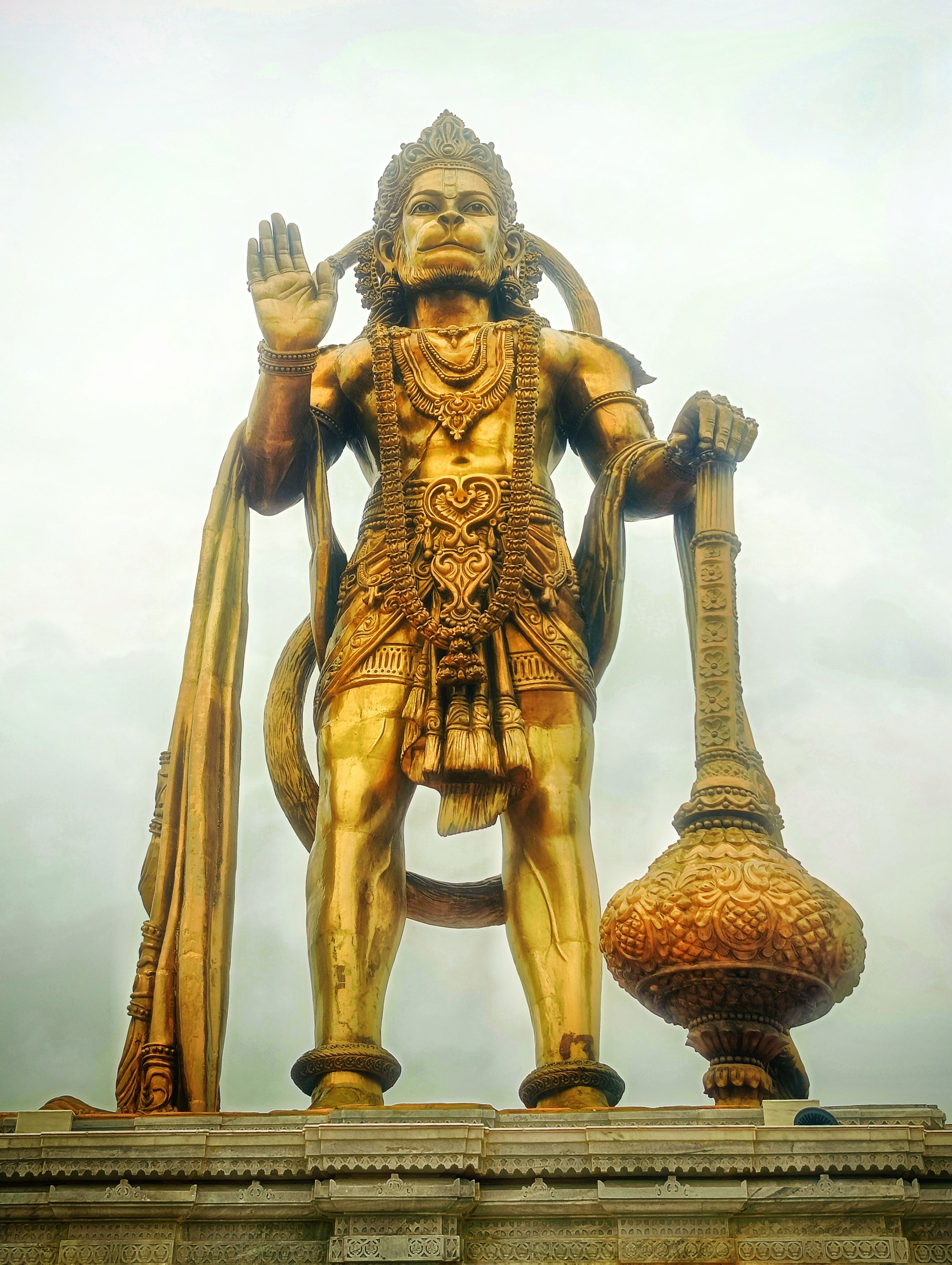 Majestic Hanuman statue radiating divine power