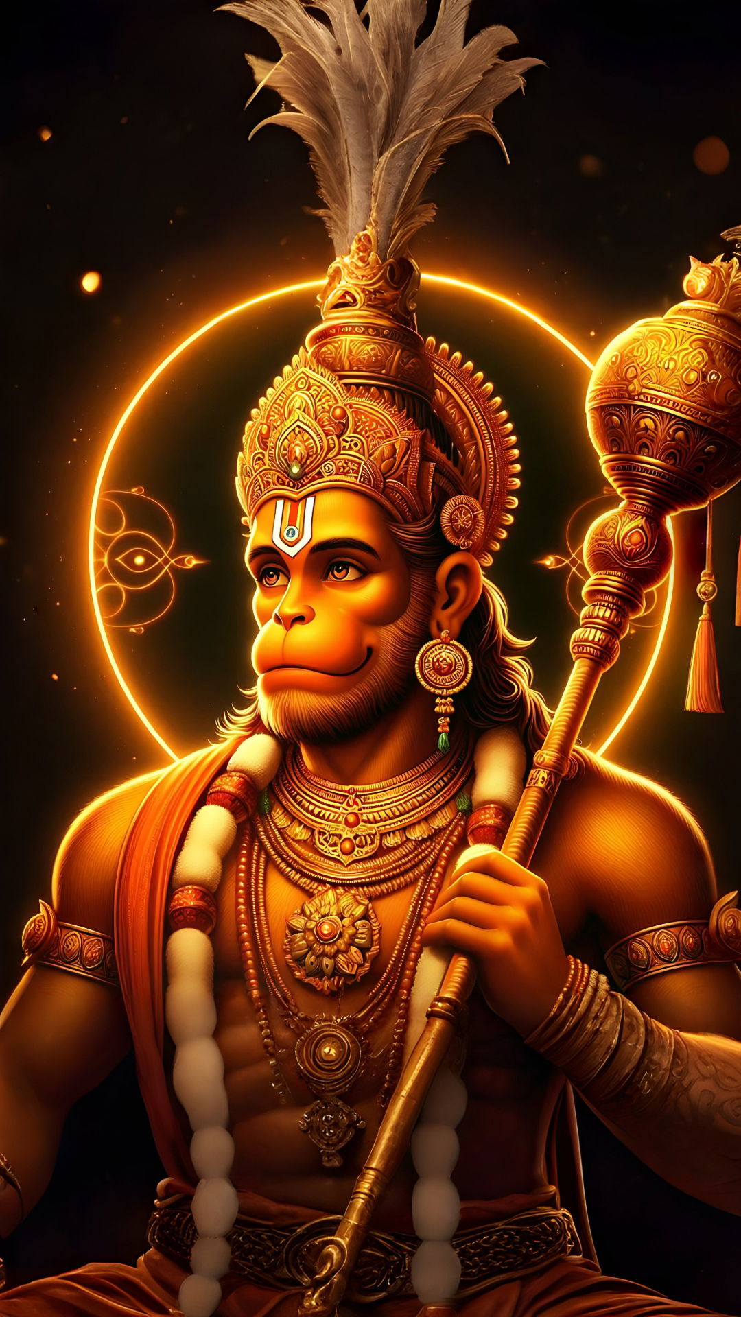 Hanuman holding mace, divine portrait