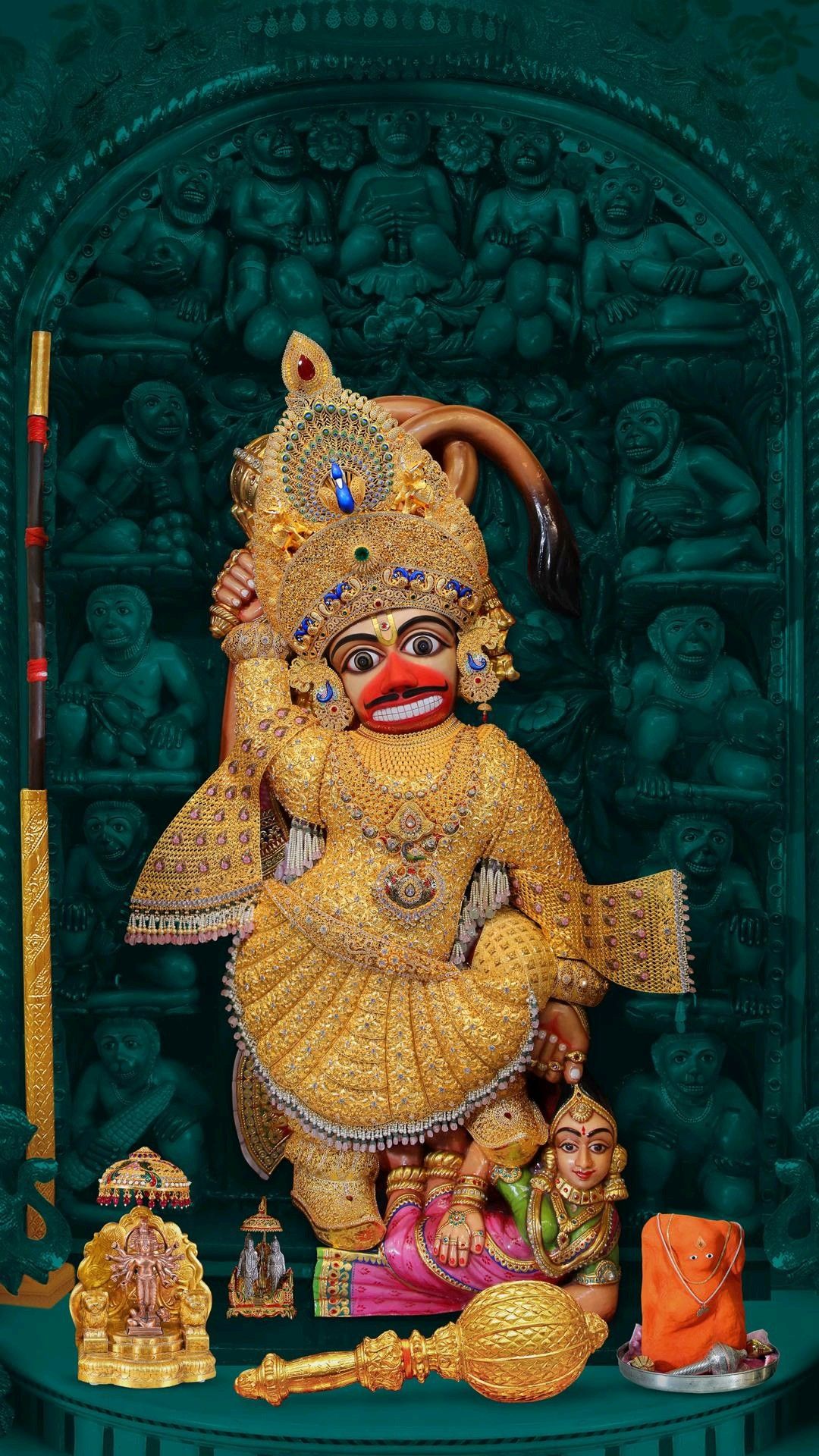 Hanumanji with mace, regal portrait