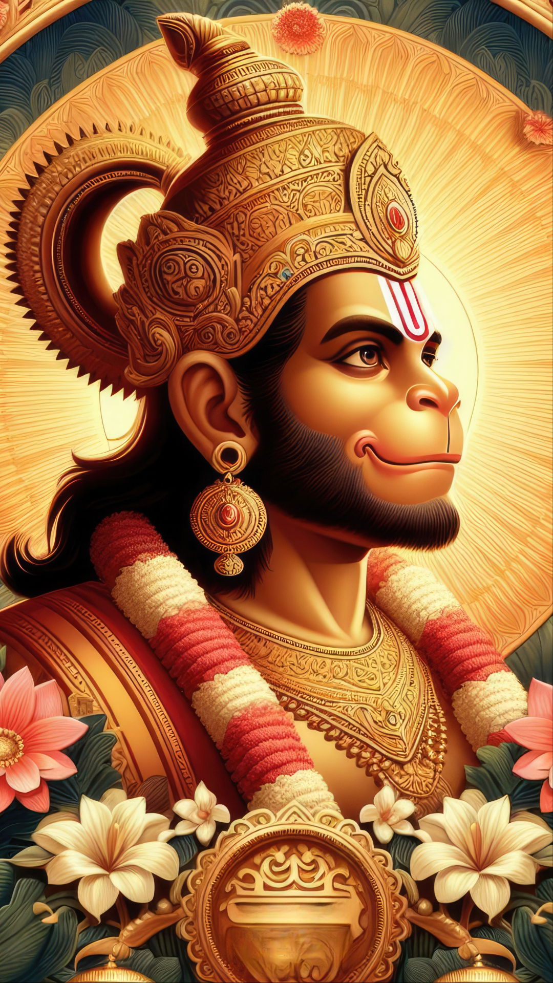 Lord Hanuman portrait devotional wallpaper