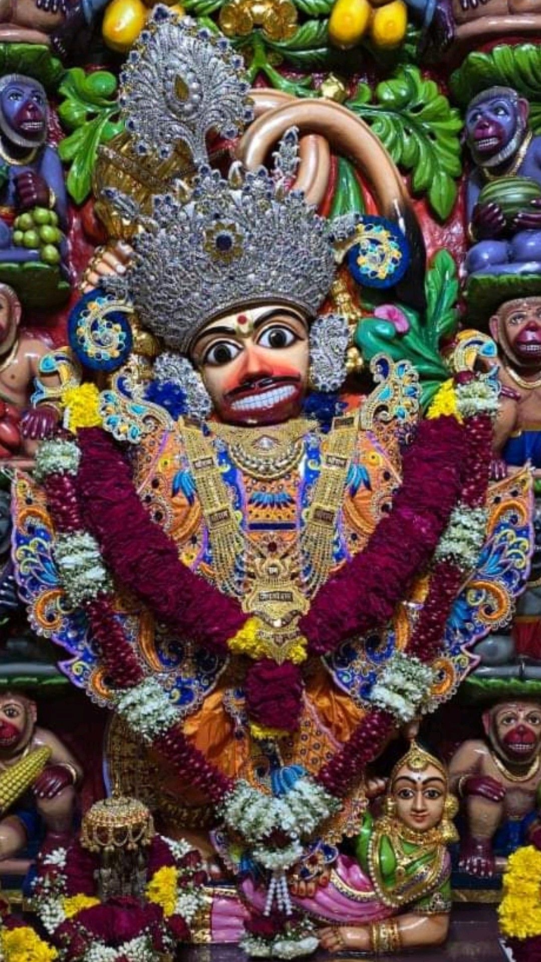 Hanumanji with crown and flower garland