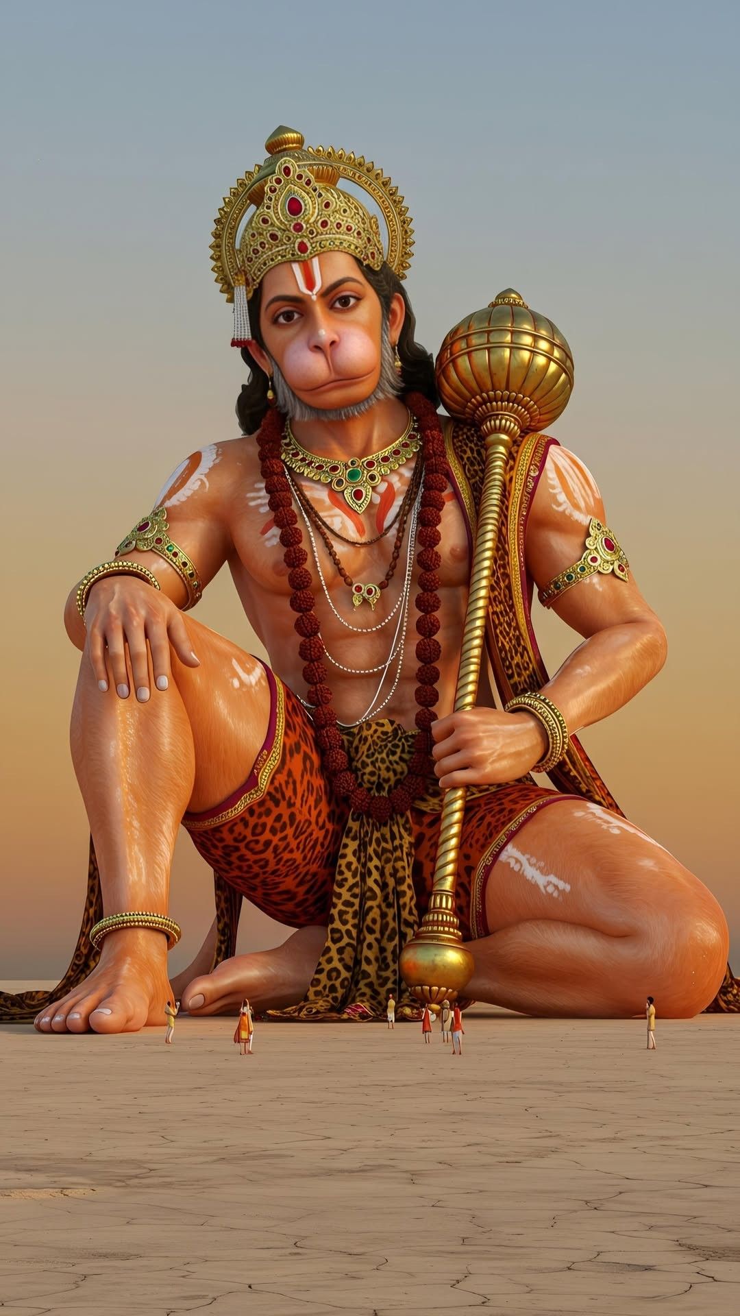 Hanuman with gada, devotional wallpaper.