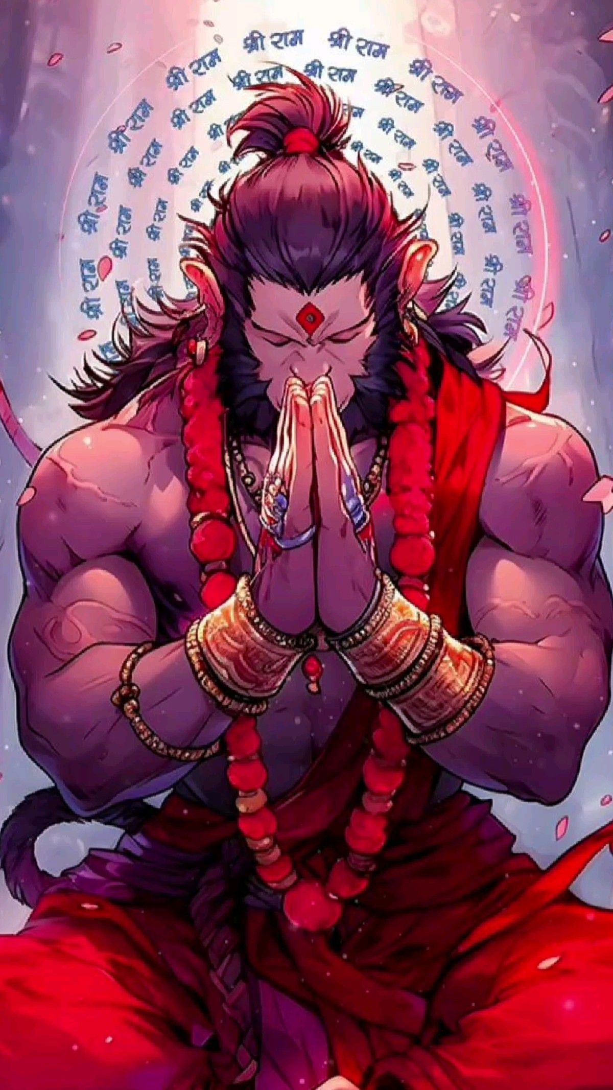 Hanuman praying with Sri Ram chant