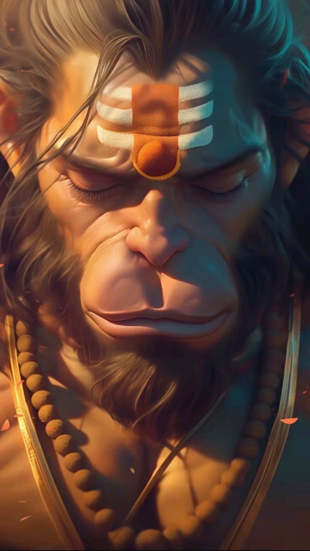 Peaceful Hanuman portrait, divine strength