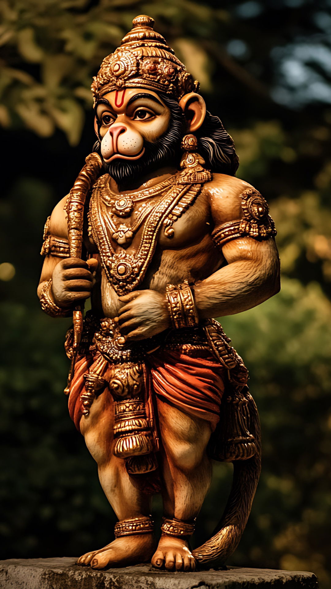 Powerful Hanuman statue, devotional Hindu art