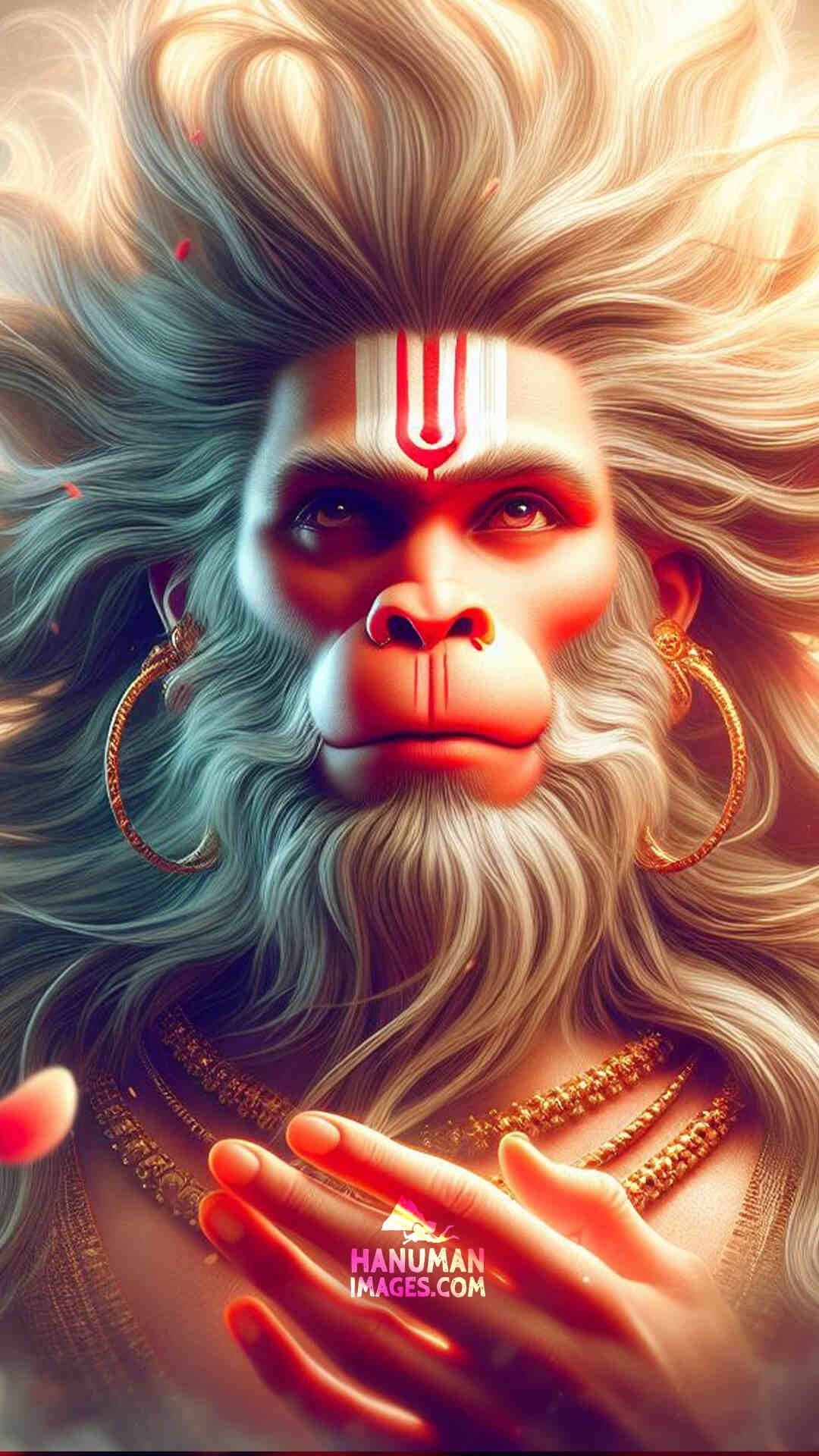Hanuman portrait with intense gaze
