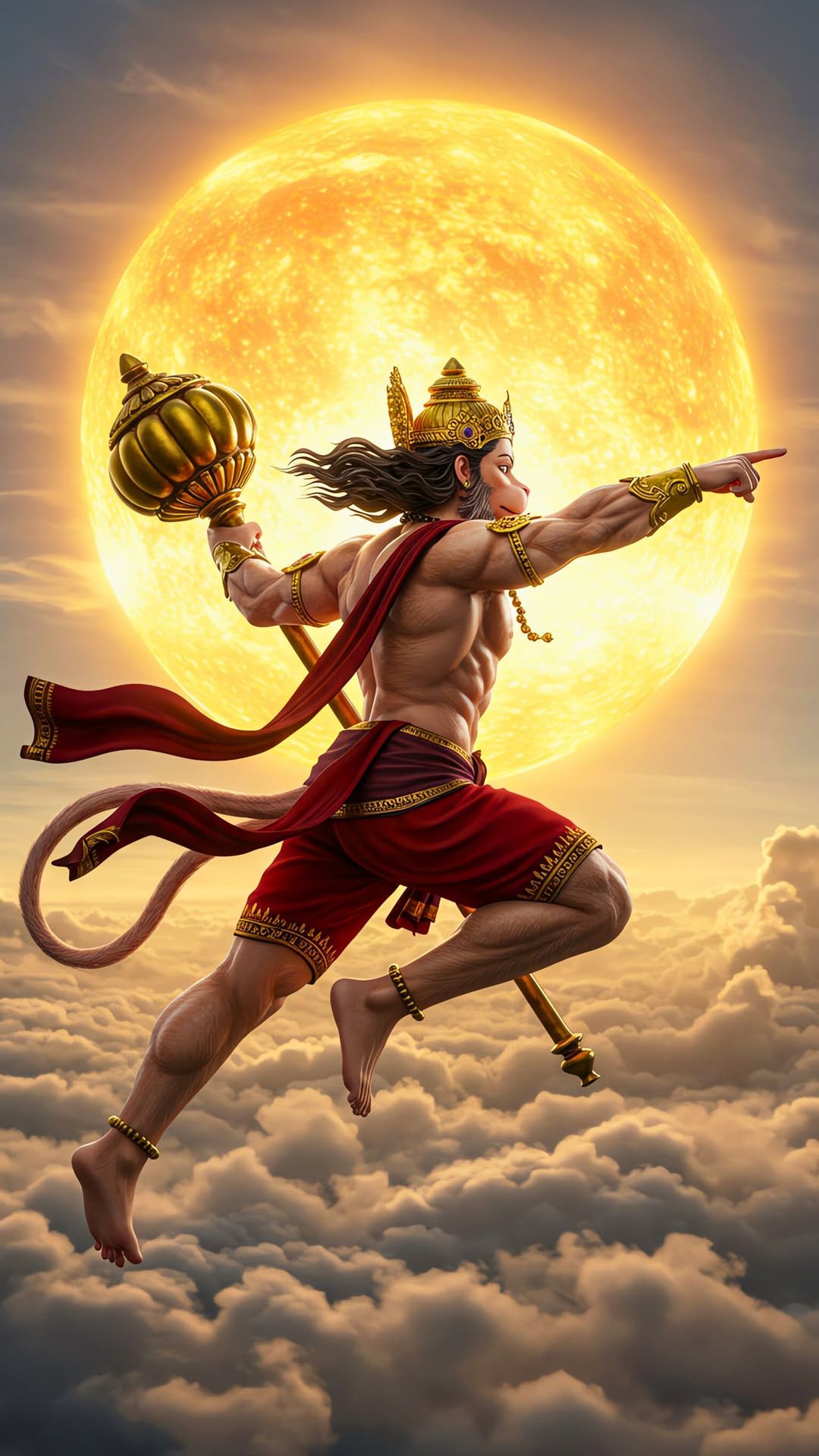 Hanuman leaping towards the sun