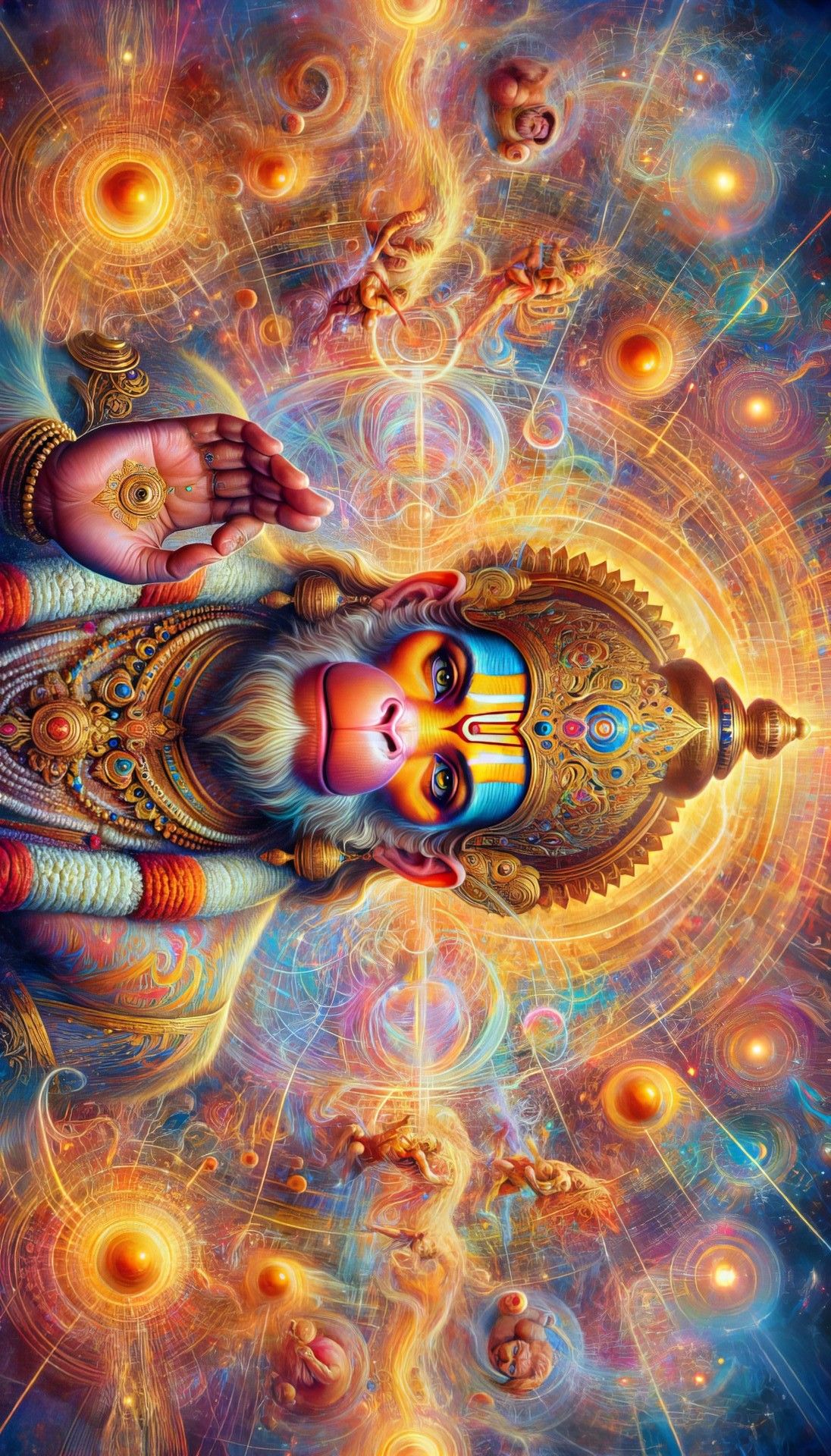 Hanuman in cosmic, divine artwork