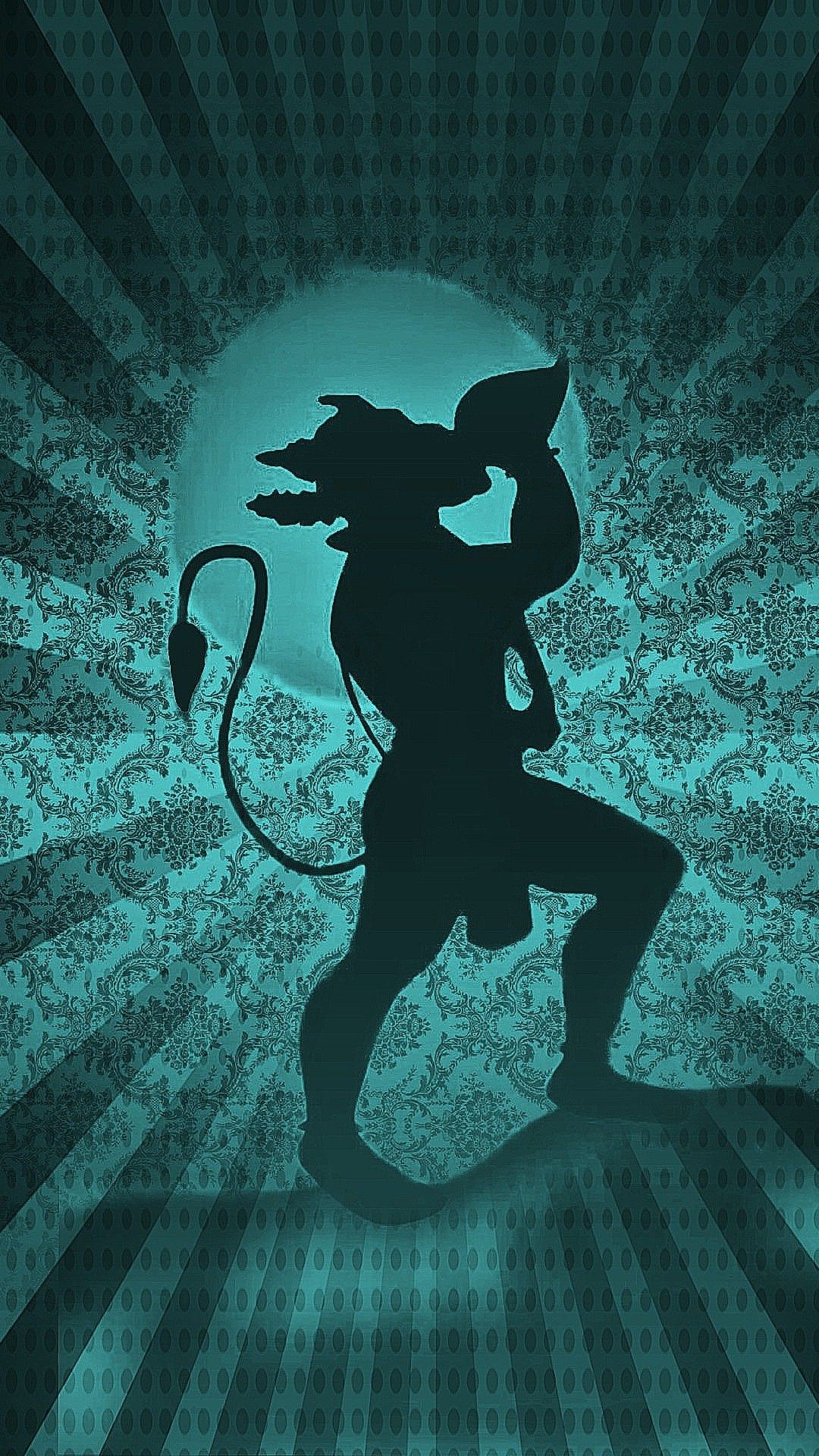 Hanuman silhouette devotional wallpaper phone