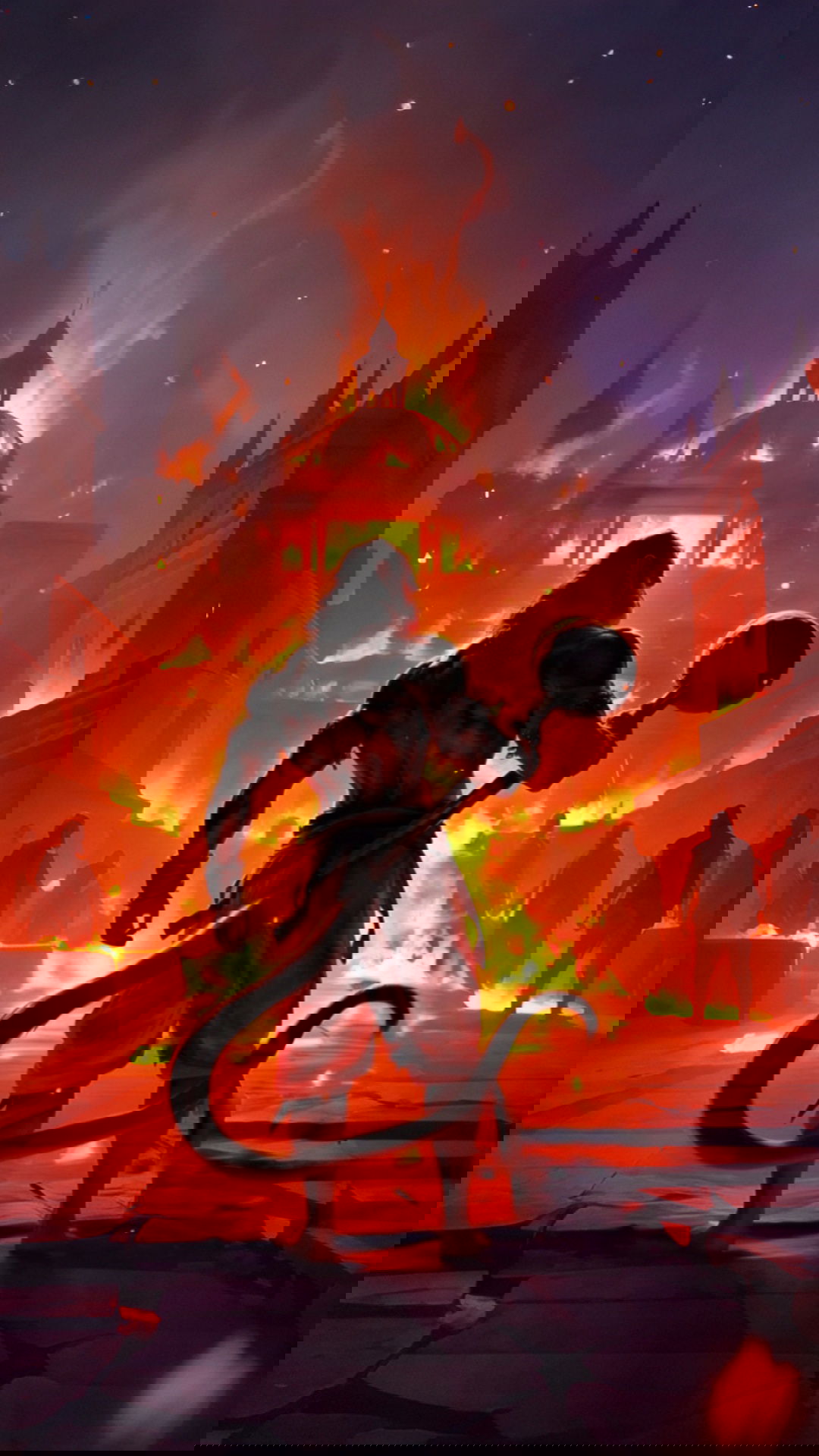 Hanuman burning Lanka, Ramayana epic scene