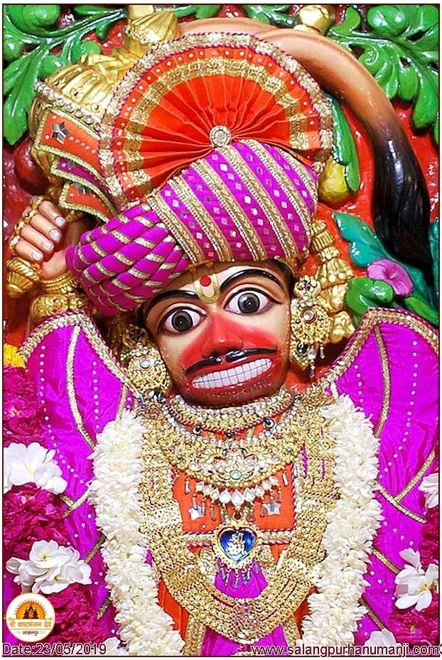 Hanumanji with ornate crown and jewels