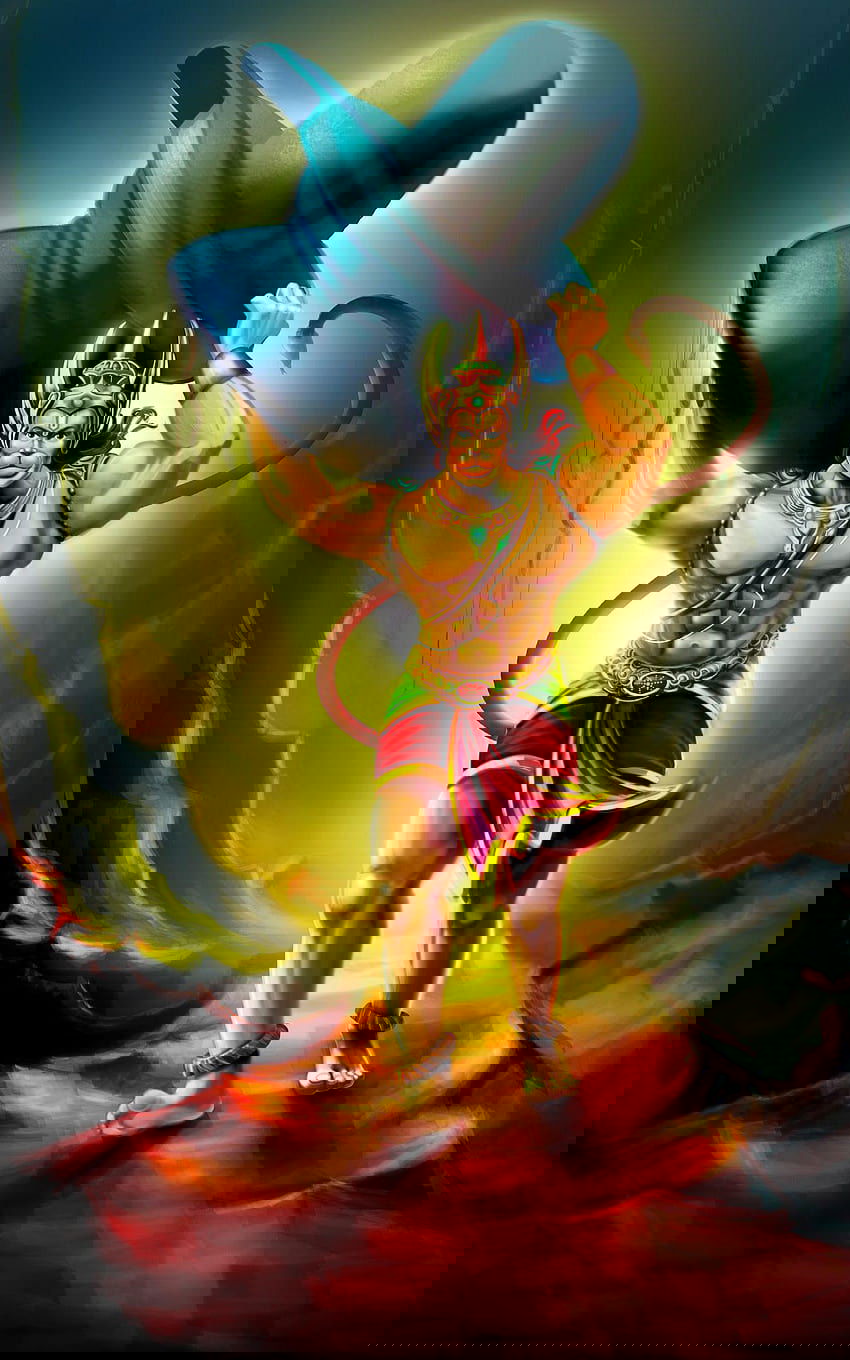 Hanuman carrying the Sanjeevani mountain