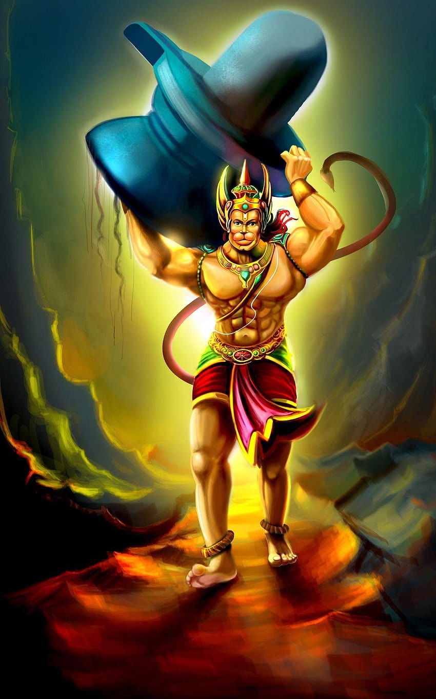 Hanuman carrying the Sanjeevani mountain