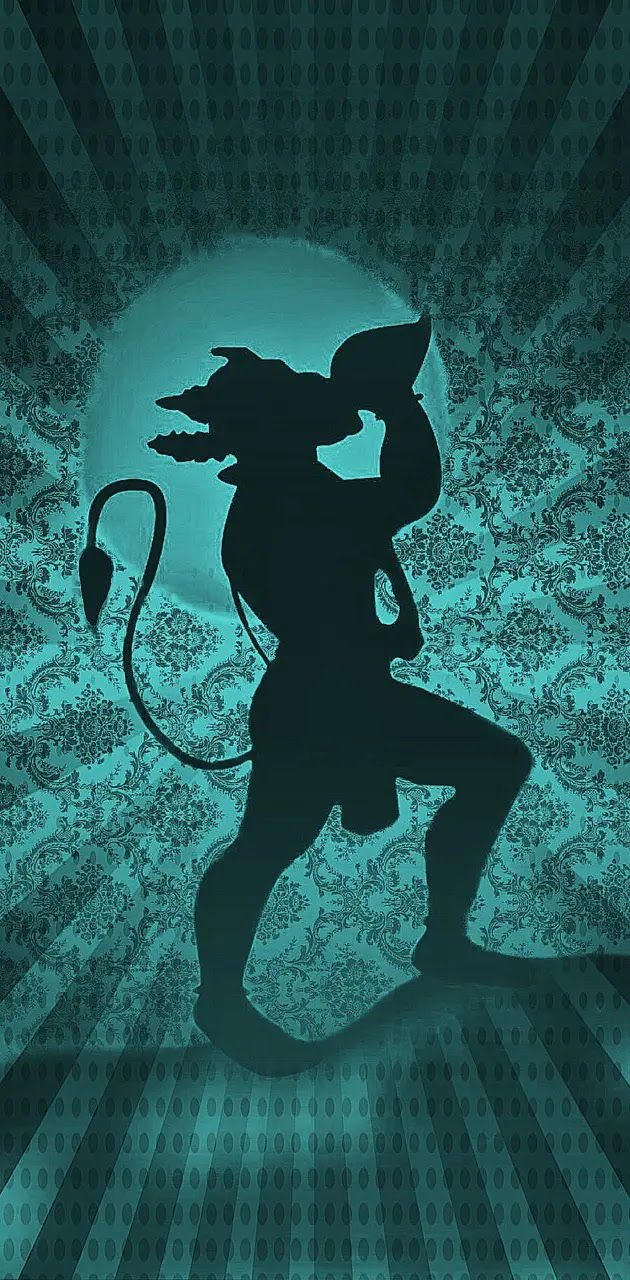 Hanuman silhouette, divine strength, devotion