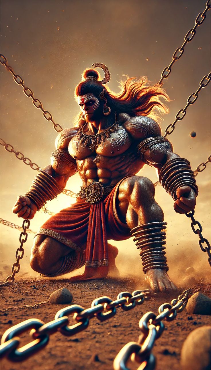 Powerful Hanuman breaks free from chains