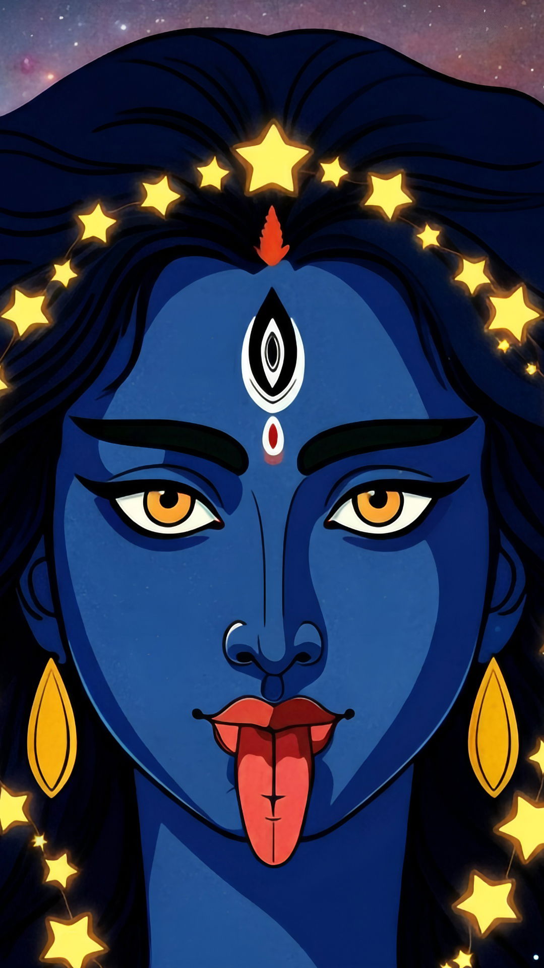 Fierce Kali Maa cosmic illustration