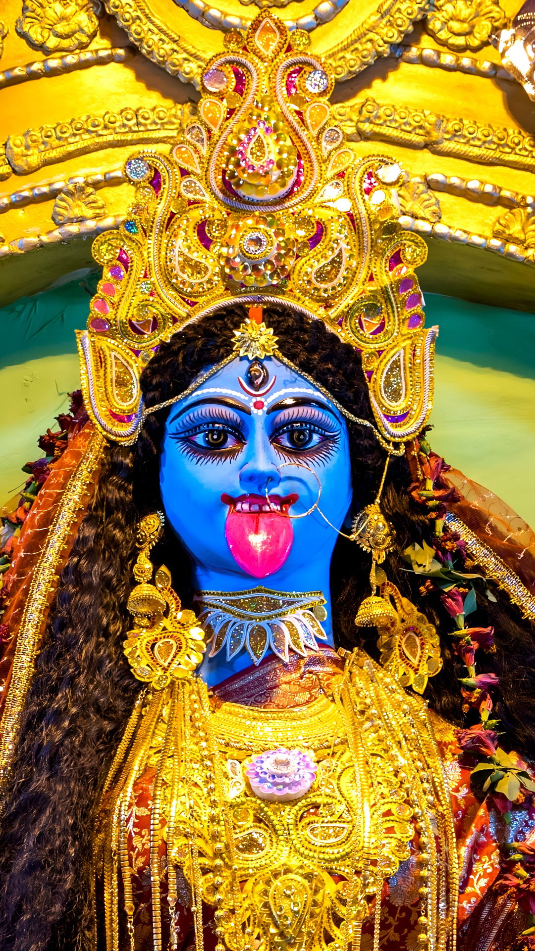 Close-up of Kali Maa’s divine face