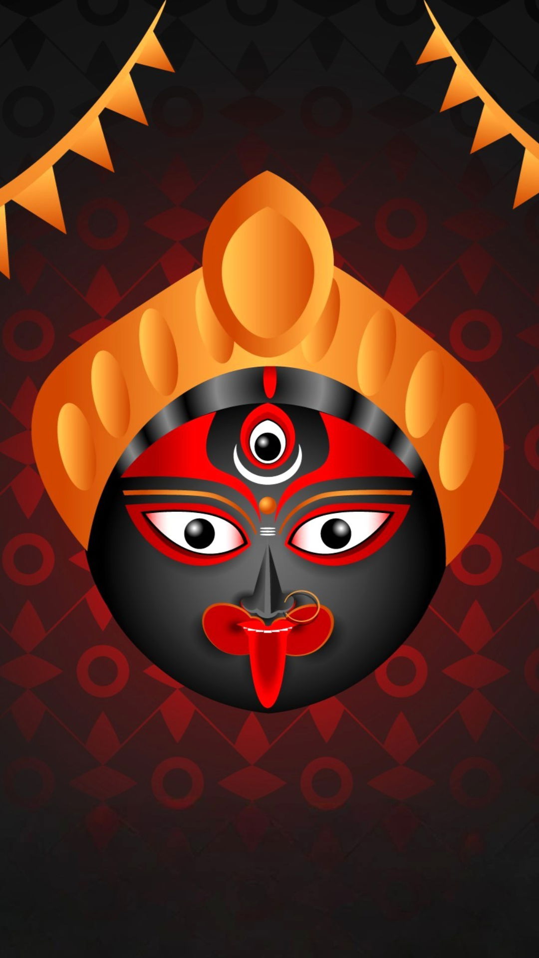 Abstract depiction of Goddess Kali\'s face