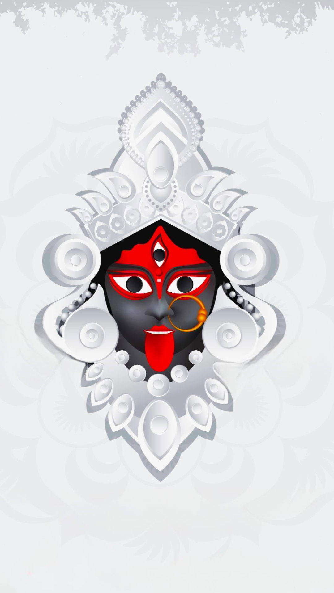 Kali Maa\'s intense and powerful face.