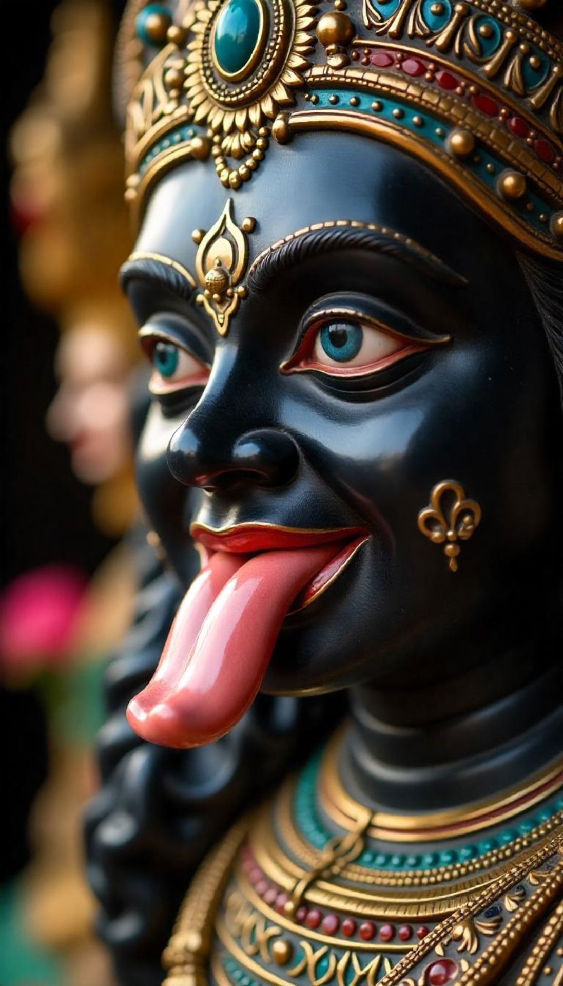 Close-up of Kali Maa\'s face