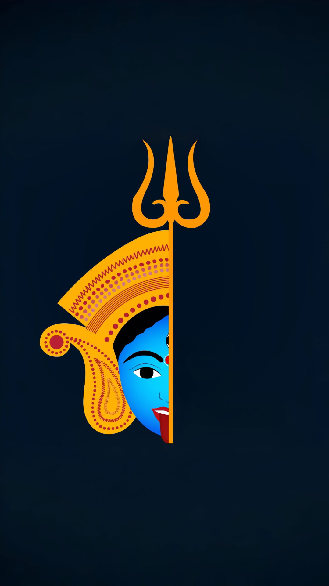Kali Maa with Trishul digital artwork
