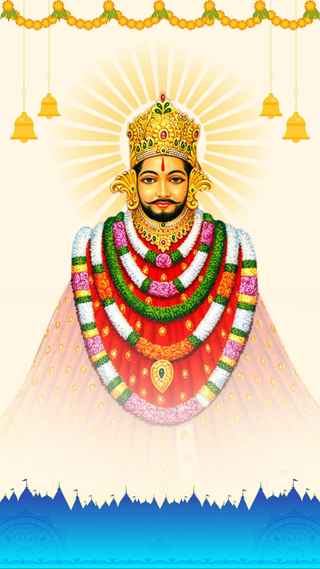 Radiant Khatu Shyam portrait for devotion.