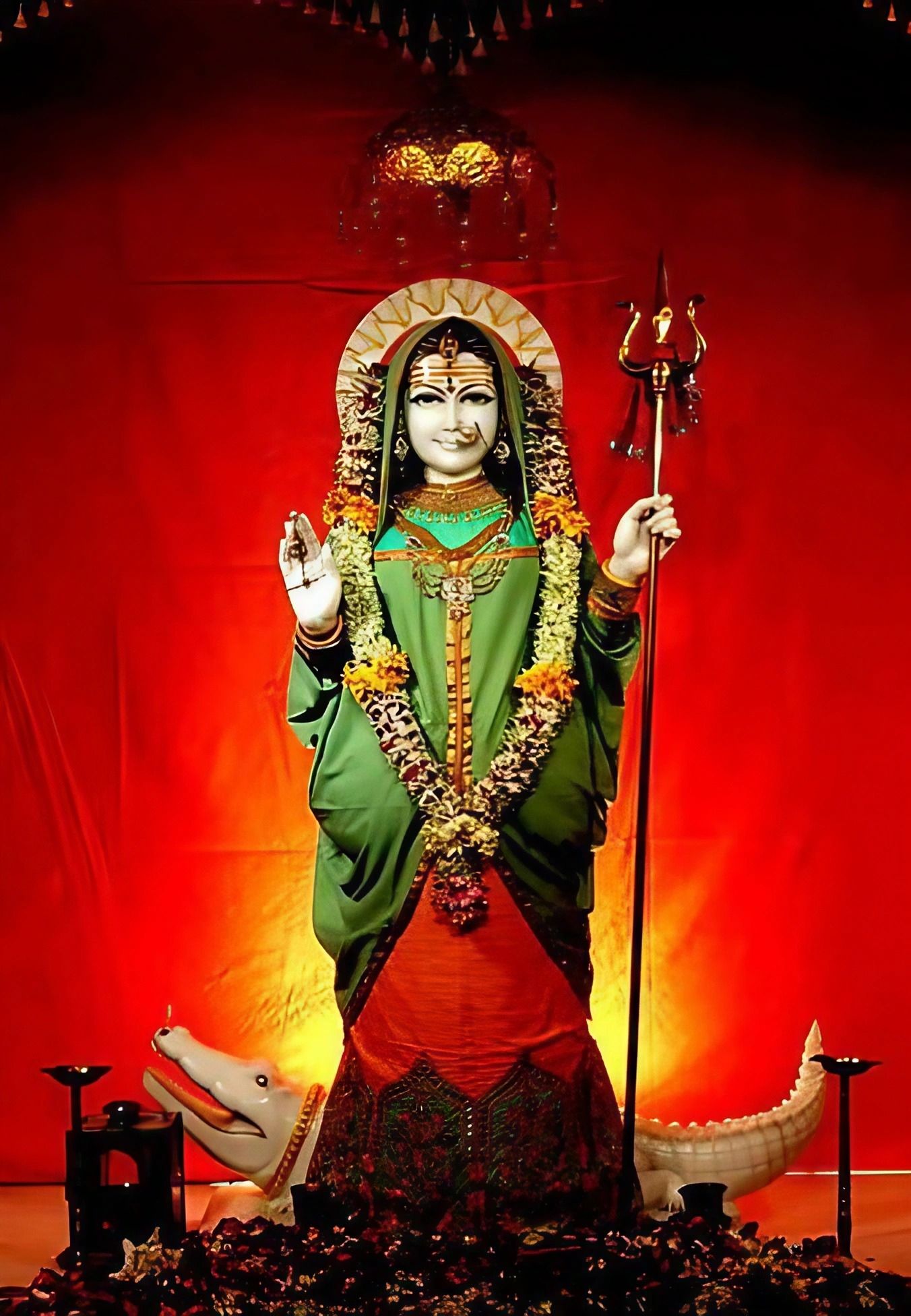 Khodiyar Maa with trident, serene deity.