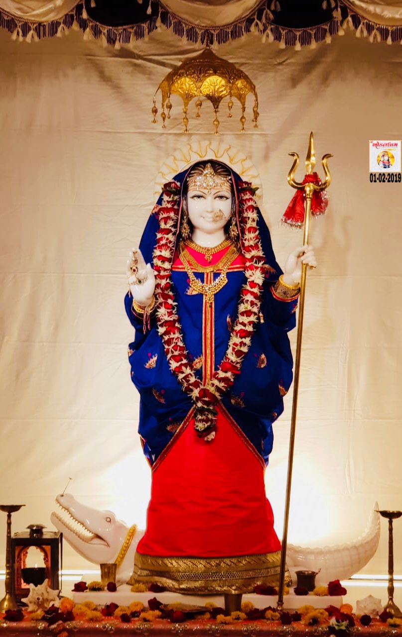 Goddess Khodiyar with trident and blessings