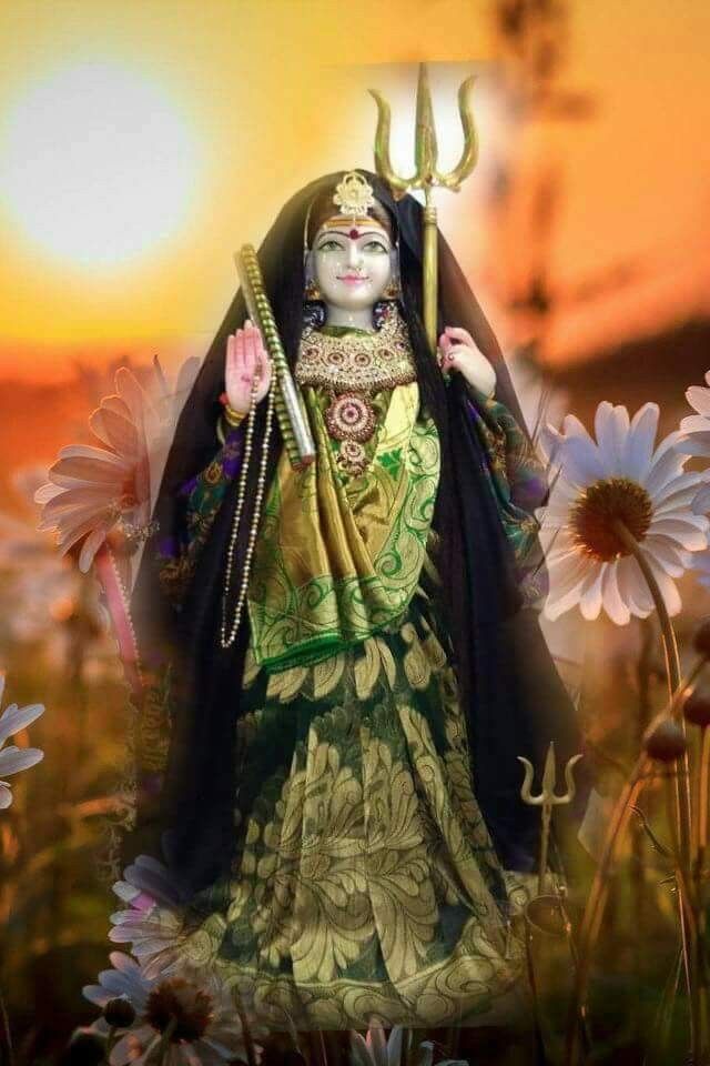 Khodiyar Maa amidst white daisies