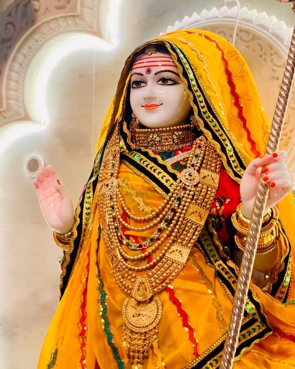 Khodiyar Maa with golden jewelry portrait