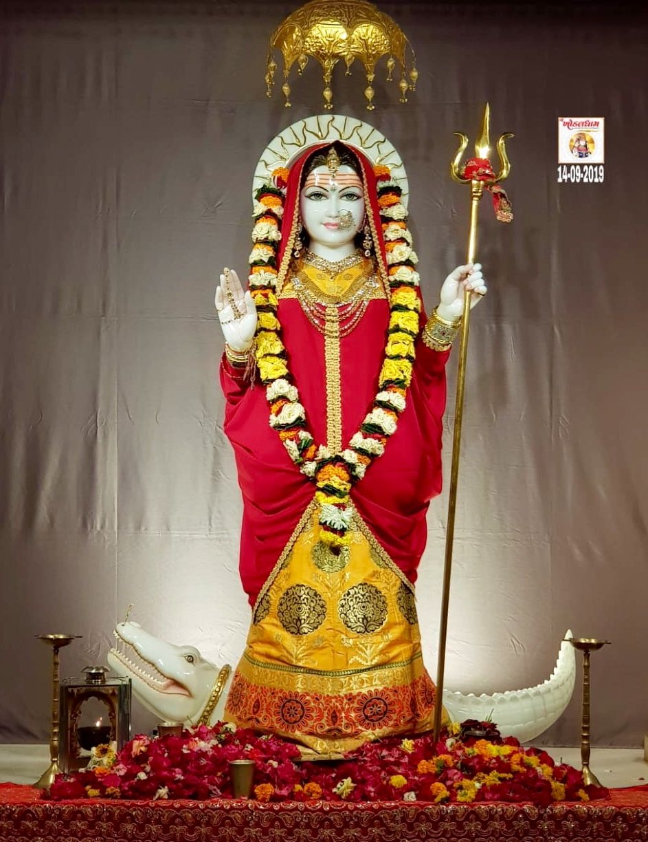 Khodiyar Maa with Trident and Crocodiles