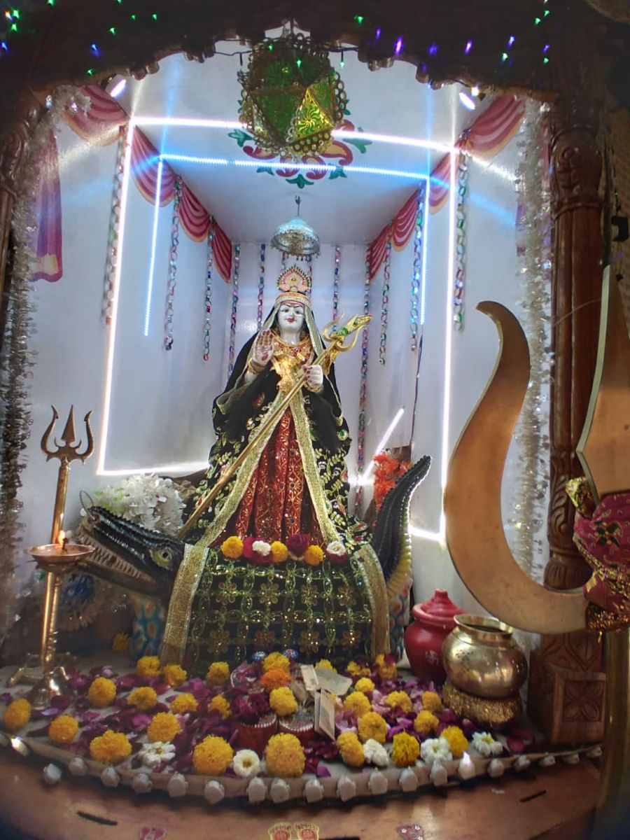 Khodiyar Maa seated in temple shrine