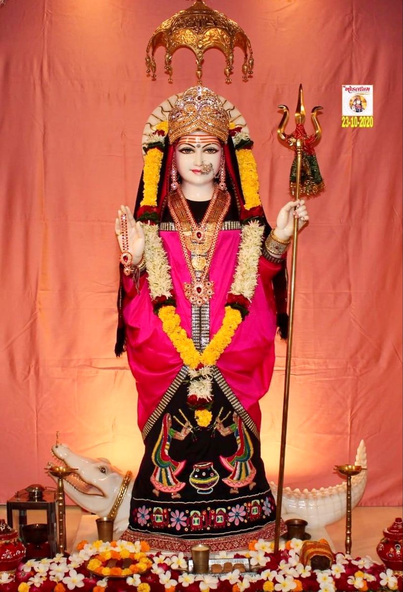 Goddess Khodiyar blessing devotees.