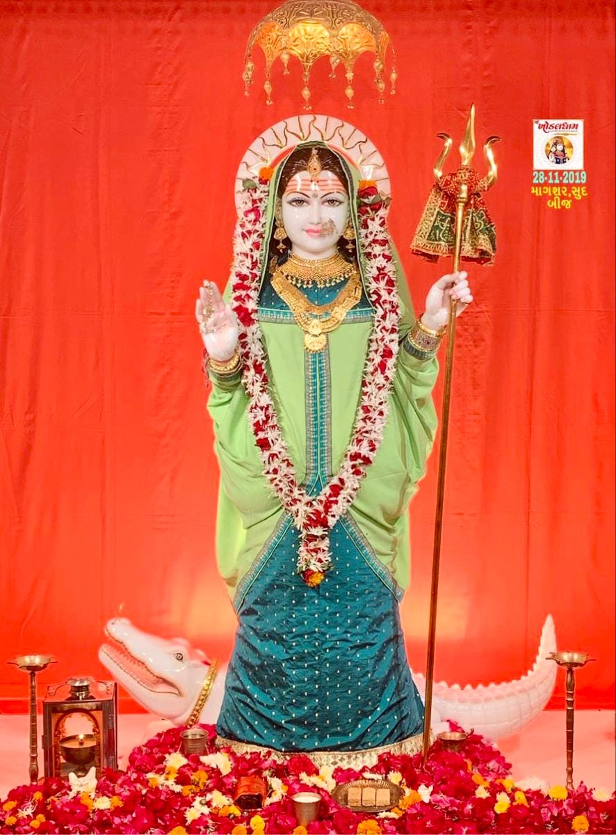 Khodiyar Maa statue in temple setting