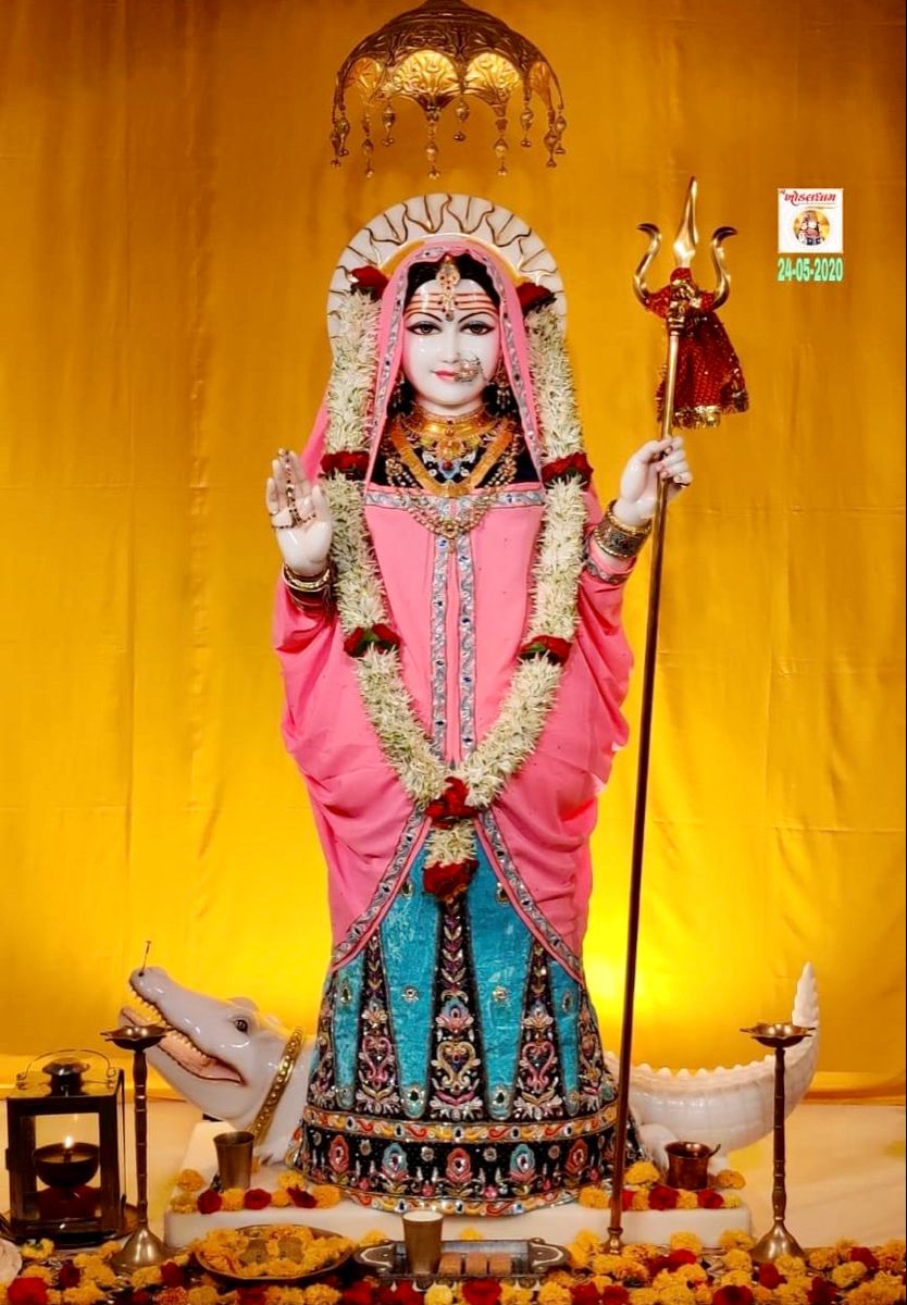 Khodiyar Maa with Trident and Blessings