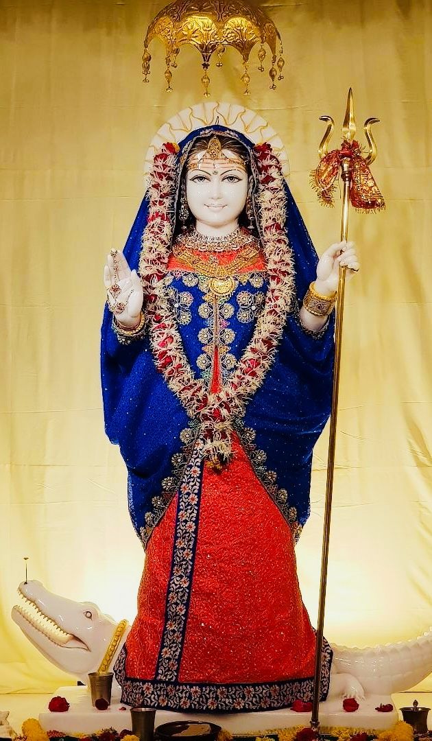 Khodiyar Maa statue, blessings, temple view.