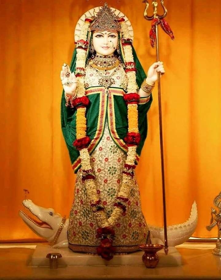 Khodiyar Maa\'s majestic statue radiates peace.